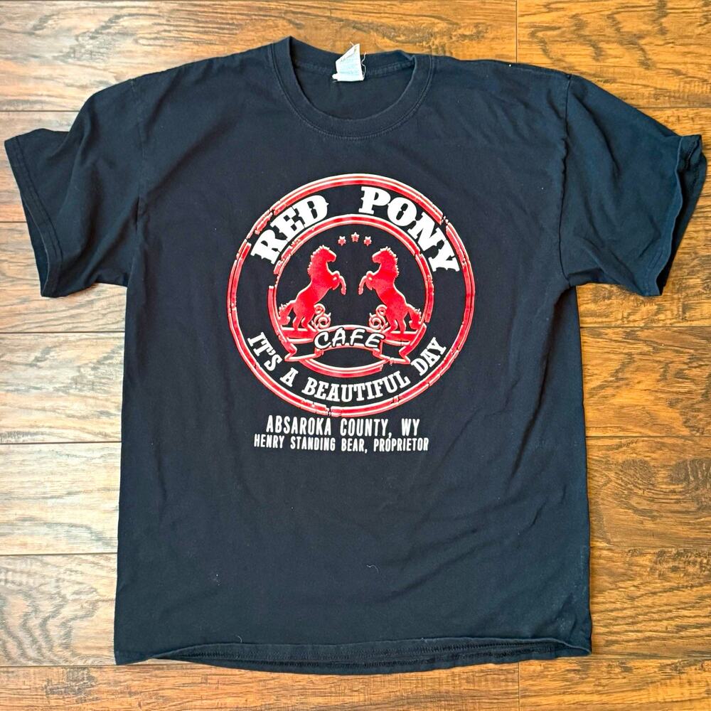 Longmire Red Pony Cafe Henry Standing Bear Absaroka County T-Shirt Large